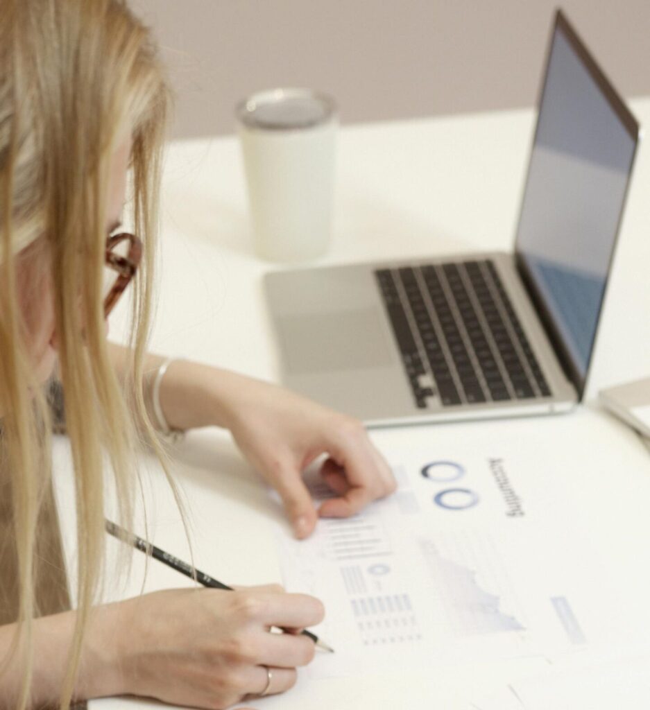 Financial Reporting - Reports and spreadsheets on desk